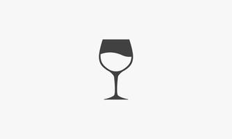bicchiere di vino illustrazione vettoriale su sfondo bianco. icona creativa.