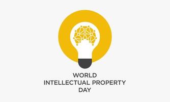 giornata mondiale della proprietà intellettuale. lampadina con concetto di design del cervello. vettore