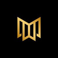 lettera m logo oro design vettore