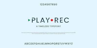 play rec alfabeto moderno set di caratteri tipografici dalla a alla z. vettore