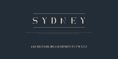 sydney font serif di lusso alfabeto buddle font vettore