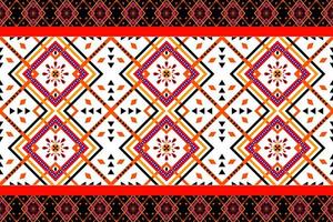 bellissimo motivo geometrico di arte etnica tradizionale. design per moquette, carta da parati, abbigliamento, avvolgimento, batik, tessuto, illustrazione vettoriale. figura stile ricamo tribale. vettore