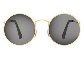 occhiali da sole tondi. occhiali da sole lenti nere isolati su sfondo bianco. illustrazione vettoriale di occhiali da sole arrotondati
