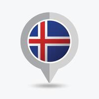 Islanda Posizione perno icona illustrazione vettore