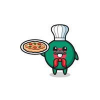 personaggio della bandiera del Bangladesh come mascotte dello chef italiano vettore