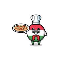 personaggio della bandiera dell'ungheria come mascotte dello chef italiano vettore