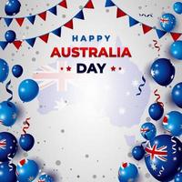 felice giorno dell'australia sfondo con palloncini vettore