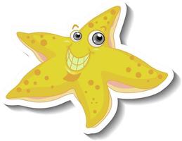 adesivo cartone animato animale marino con simpatiche stelle marine vettore
