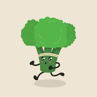 simpatica mascotte di broccoli vettore