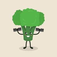 simpatica mascotte di broccoli vettore