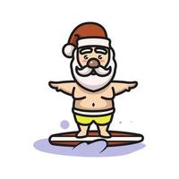 simpatico disegno della mascotte di babbo natale vettore