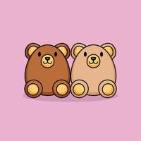 coppia di orsi carini vettore