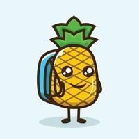 ananas simpatico disegno mascotte vettore