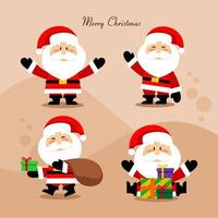 illustrazione grafica vettoriale di babbo natale cartone animato bundle