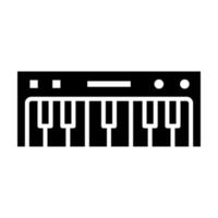 icona del glifo con tastiera del pianoforte vettore