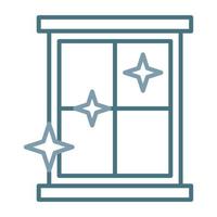 icona a due colori della linea della finestra pulita vettore