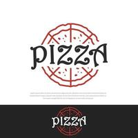 illustrazione del logo del ristorante rustico della pizza vettore