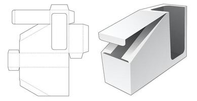 scatola ad angolo con modello fustellato per finestra di visualizzazione vettore