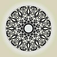 motivo circolare a forma di mandala con fiore per la decorazione del tatuaggio mandala all'henné. vettore