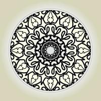 motivo circolare a forma di mandala con fiore per la decorazione del tatuaggio mandala all'henné. vettore