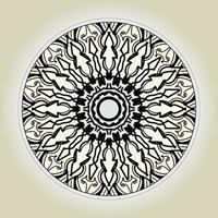 motivo circolare a forma di mandala con fiore per la decorazione del tatuaggio mandala all'henné. vettore