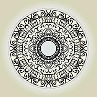 motivo circolare a forma di mandala con fiore per la decorazione del tatuaggio mandala all'henné. vettore