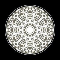 motivo circolare a forma di mandala con fiore per la decorazione del tatuaggio mandala all'henné. vettore