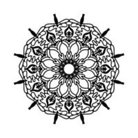 motivo circolare a forma di mandala con fiore per la decorazione del tatuaggio mandala all'henné. vettore