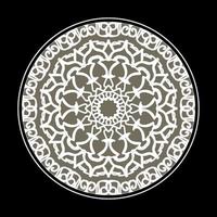 motivo circolare a forma di mandala con fiore per la decorazione del tatuaggio mandala all'henné. vettore