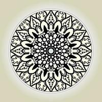 motivo circolare a forma di mandala con fiore per la decorazione del tatuaggio mandala all'henné. vettore