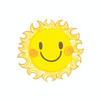 Vettore di sole sorriso carino