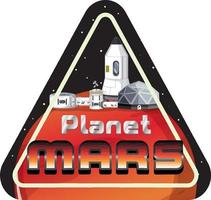 distintivo del logo del pianeta marte vettore