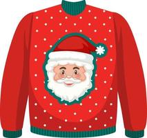 maglione natalizio con motivo babbo natale vettore