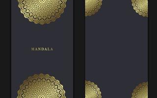 sfondo ornato di lusso oro mandala per invito a nozze, copertina del libro vettore