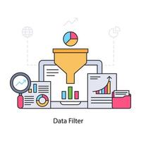 illustrazione dal design moderno del filtro dati vettore