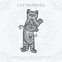 mandala di gatto. elementi decorativi vintage. modello orientale, illustrazione vettoriale. vettore