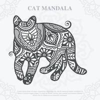 mandala di gatto. elementi decorativi vintage. modello orientale, illustrazione vettoriale. vettore