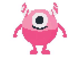 pixel mostro rosa illustrazione vettore