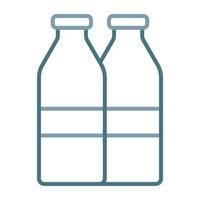 linea di bottiglie di latte icona a due colori vettore