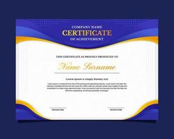 elegante modello di certificato blu vettore