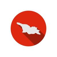 mappa della georgia sul cerchio rosso con una lunga ombra vettore