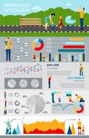 Paternità infografica con foto di famiglia felice vettore