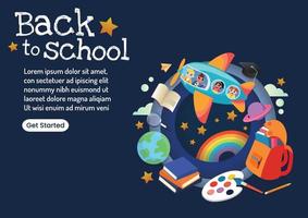 torna a scuola banner design vettore