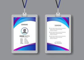 design della carta d'identità del personale dell'ufficio moderno e creativo per il download professionale dei dipendenti