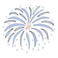 illustrazione di fuochi d'artificio multicolori disegnati a mano su uno sfondo bianco. disegno festivo. tessuti, carta, stampa.