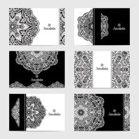 Set di carte mandala vettore