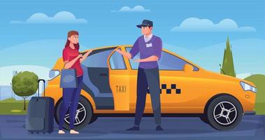 appartamento per passeggeri in taxi vettore