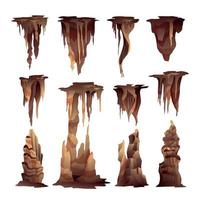 stalattiti stalagmiti insieme vettore