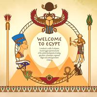 Sfondo egiziano con cornice vettore