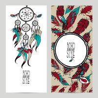 Set di banner stile Boho vettore